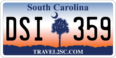 SC license plate DSI359