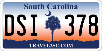 SC license plate DSI378