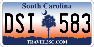 SC license plate DSI583