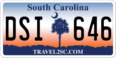 SC license plate DSI646