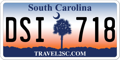 SC license plate DSI718