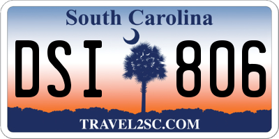 SC license plate DSI806