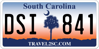 SC license plate DSI841