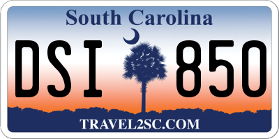 SC license plate DSI850