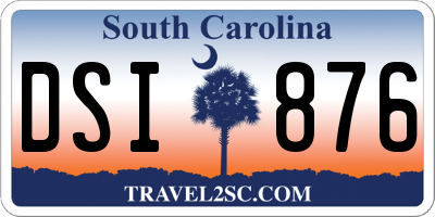 SC license plate DSI876