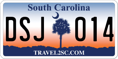 SC license plate DSJ014
