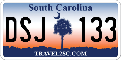 SC license plate DSJ133
