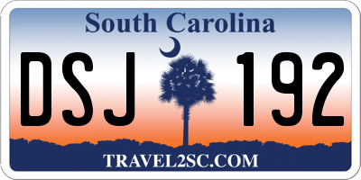SC license plate DSJ192