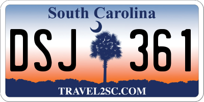 SC license plate DSJ361