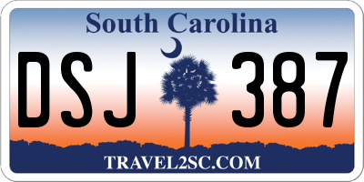 SC license plate DSJ387