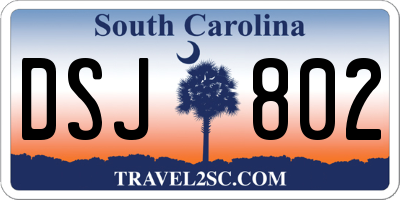 SC license plate DSJ802