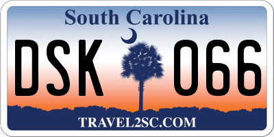 SC license plate DSK066