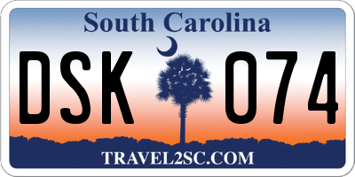 SC license plate DSK074