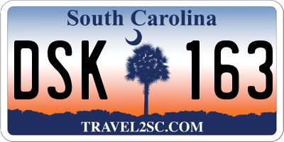 SC license plate DSK163