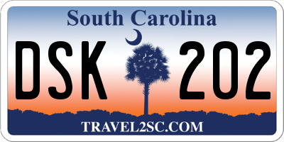 SC license plate DSK202