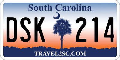 SC license plate DSK214