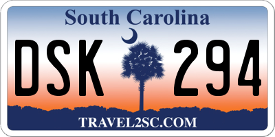 SC license plate DSK294