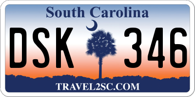 SC license plate DSK346