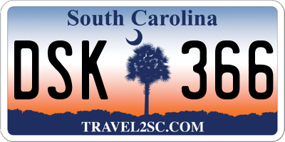 SC license plate DSK366
