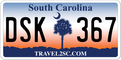 SC license plate DSK367