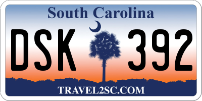 SC license plate DSK392