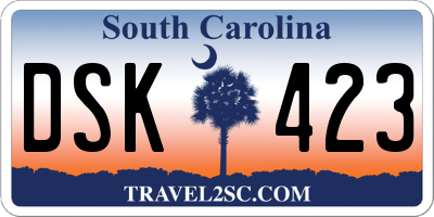 SC license plate DSK423