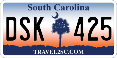 SC license plate DSK425