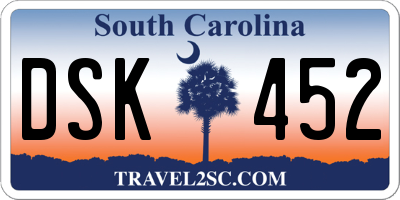 SC license plate DSK452