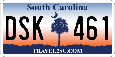 SC license plate DSK461