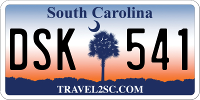 SC license plate DSK541