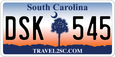SC license plate DSK545