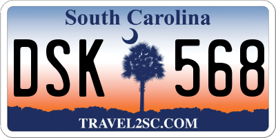 SC license plate DSK568
