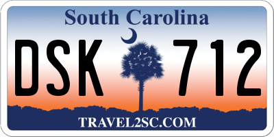 SC license plate DSK712