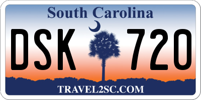 SC license plate DSK720