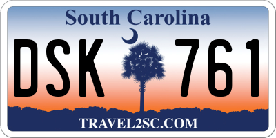SC license plate DSK761