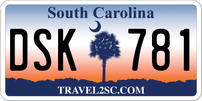 SC license plate DSK781