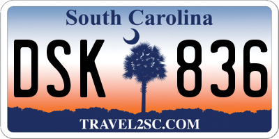SC license plate DSK836