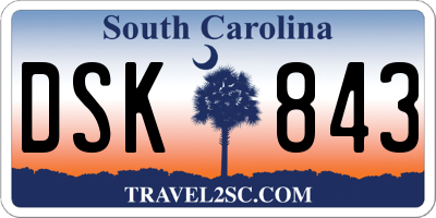 SC license plate DSK843