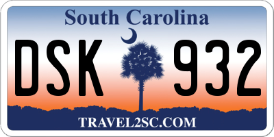 SC license plate DSK932