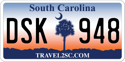 SC license plate DSK948