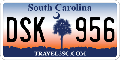 SC license plate DSK956