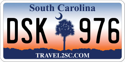 SC license plate DSK976