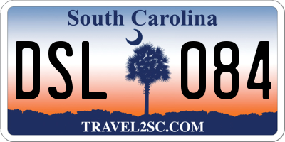 SC license plate DSL084