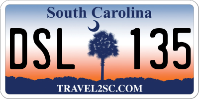 SC license plate DSL135
