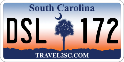 SC license plate DSL172