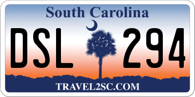 SC license plate DSL294