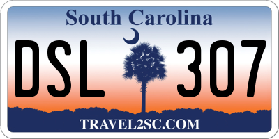 SC license plate DSL307