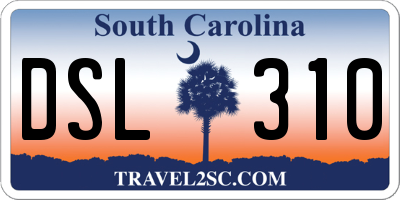 SC license plate DSL310