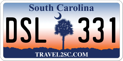 SC license plate DSL331
