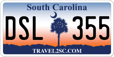 SC license plate DSL355